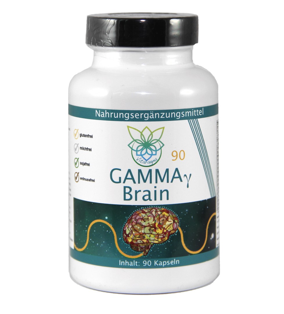 VITARAGNA Gamma Brain 90 Kapseln, Gehirn-Booster für mehr Konzentration, Gedächtnis, Aufmerksamkeit, Leistung, Fokus. Gehirndoping Nootropikum pur, clean, glutenfrei, sojafrei, milchfrei, erdnussfrei