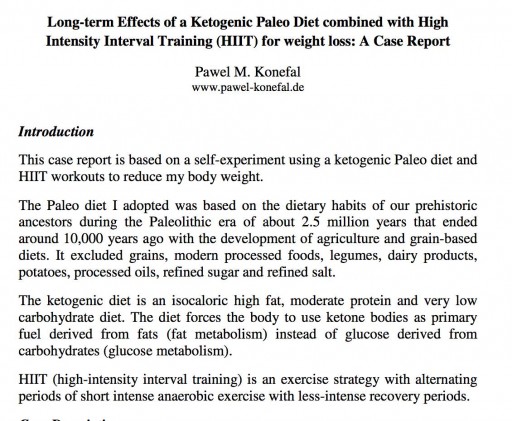 Long-term Effects of a Ketogenic Paleo Diet combined with High Intensity Interval Training (HIIT) for weight loss: A Case Report - Pawel M. Konefal